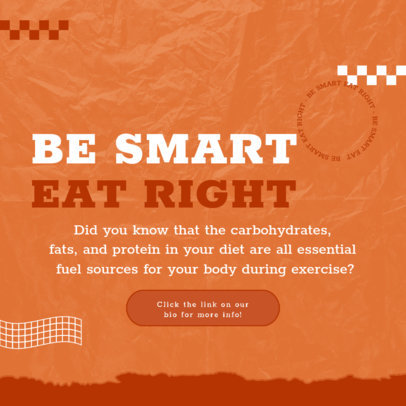 Instagram Post Maker Featuring a Quote for a Smart Eating Lifestyle