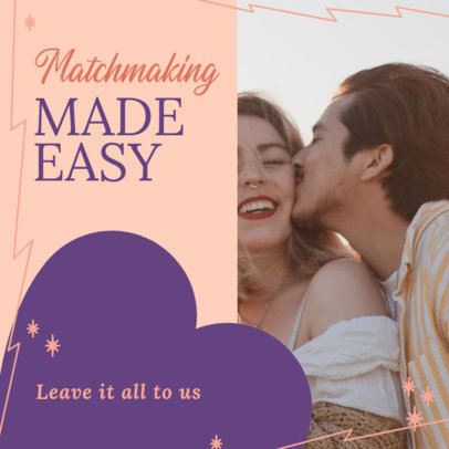Instagram Post Creator for a Matchmaking Service with a Heart Graphic