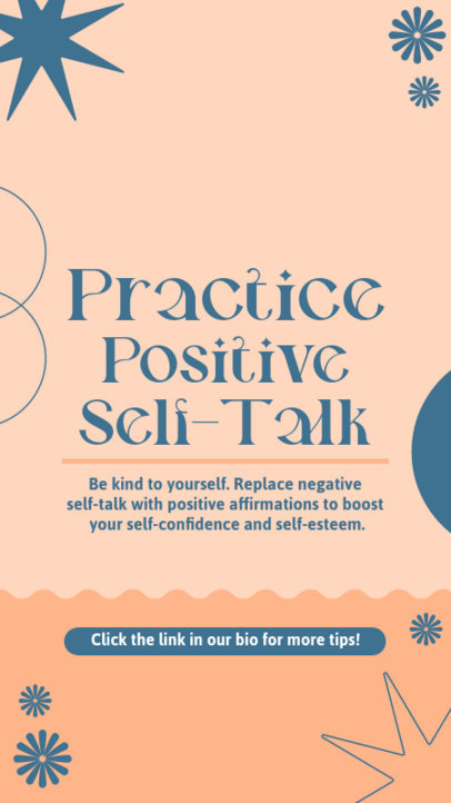 Instagram Story Maker Featuring a Positive Self-Talk Tip