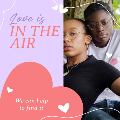 Instagram Post Creator with Heart Graphics for a Matchmaking Service