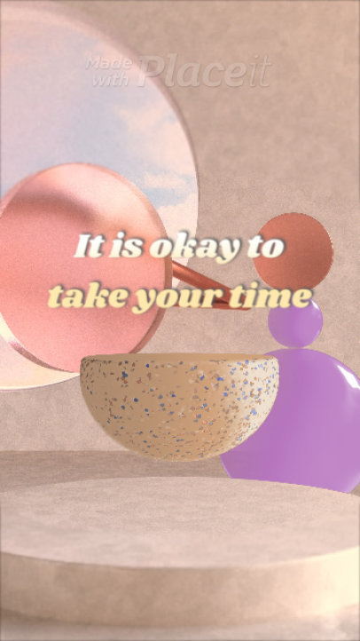 Self-Care Instagram Story Video Creator Featuring a 3D Aesthetic