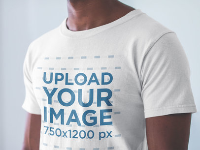 Closeup of a T-Shirt Mockup Being Worn by a Man