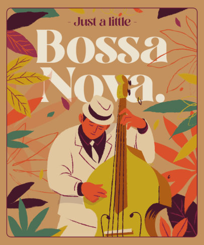 Illustrated T-Shirt Design Creator Featuring a Musician Graphic