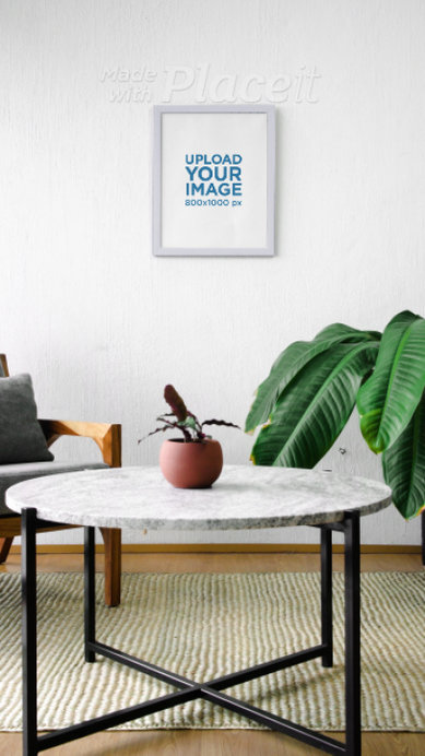 Video of an Art Print Placed on a Nice and Modern Living Room