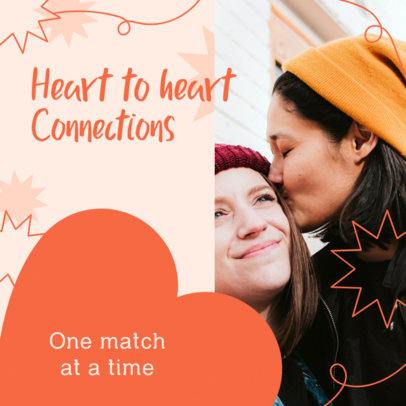 Instagram Post Template with an LGBT Couple's Picture for a Matchmaking Platform