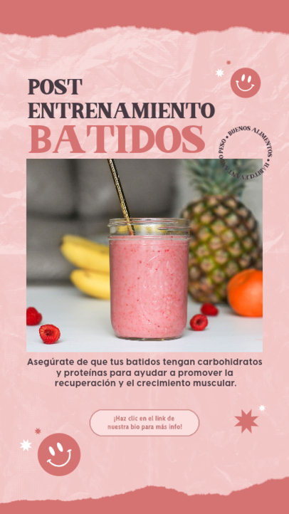 Instagram Story Template Featuring Post-Workout Smoothie Recipes