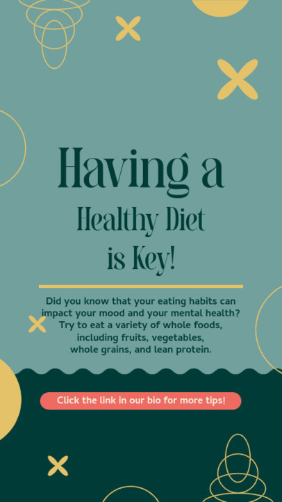 Instagram Story Maker Featuring a Text on the Importance of a Healthy Diet