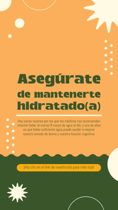 Instagram Story Template Featuring a Hydration Advice