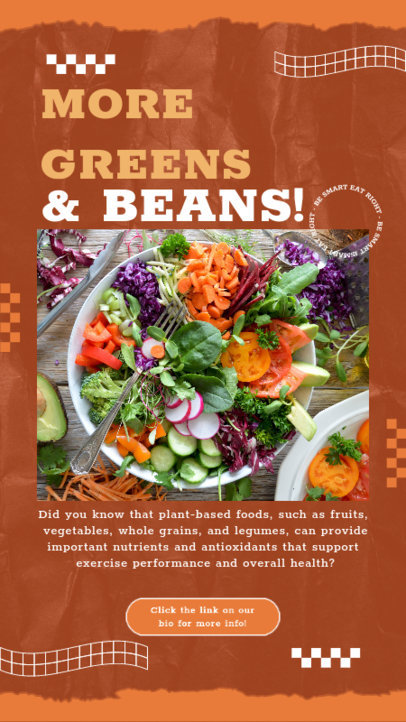Instagram Story Maker with a Text Remarking the Benefits of a Green Foods Diet
