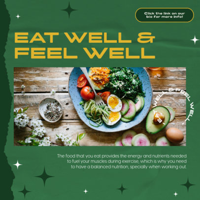 Instagram Post Creator Featuring a Picture of Healthy Food for a Fit Lifestyle