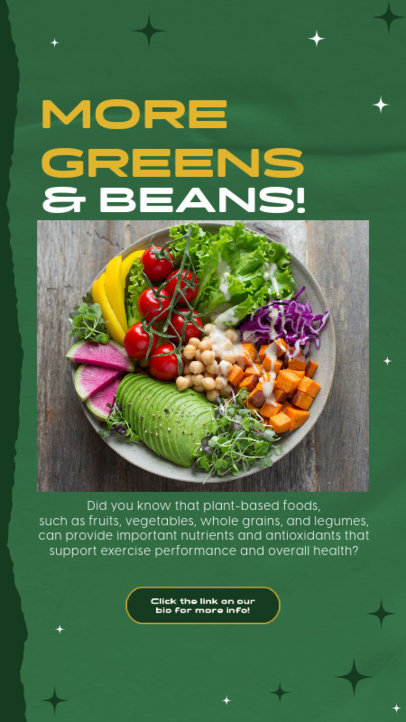 Instagram Story Creator Featuring a Text on the Benefits of Plant-Based Foods