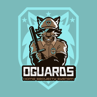 Security System Logo Maker Featuring a Wolf