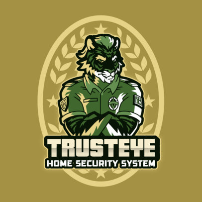 Home Security System Logo Generator Featuring a Fierce Tiger Graphic