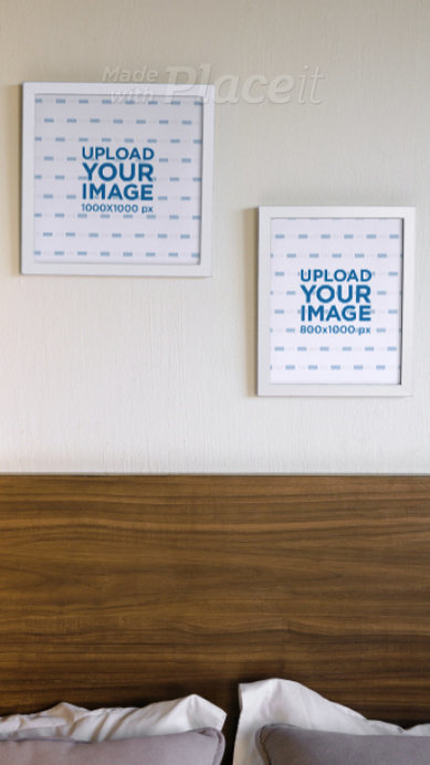 Art Print Video Featuring a Happy Cropped-Face Man and a Nice Bedroom