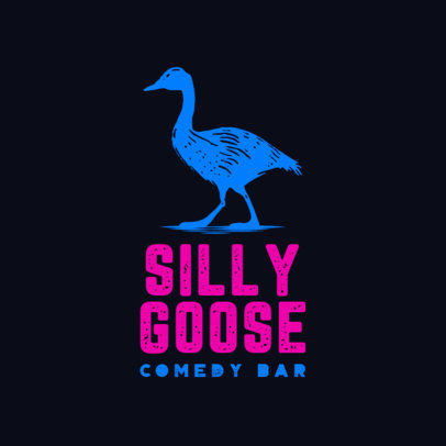 Comedy Bar Logo Template Featuring a Goose Graphic 4171m-5777