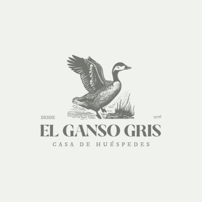 Logo Maker for a Guest House Featuring an Illustrated Goose 4063m-5777