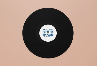 Mockup of a Vinyl Record Against a Plain Background m33287