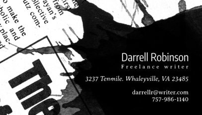 Writers and Authors Business Card Maker 