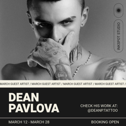Instagram Post Maker to Promote a Tattoo Artist Event