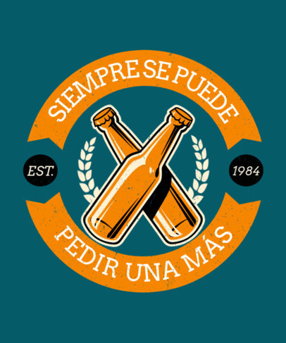 T-Shirt Design Template Featuring Bottle Graphics for Drink Enthusiasts