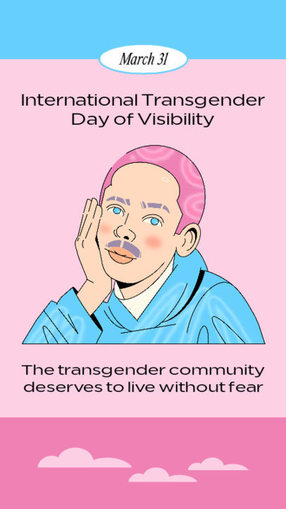 Instagram Story Template with Illustrations for International Transgender Visibility Day