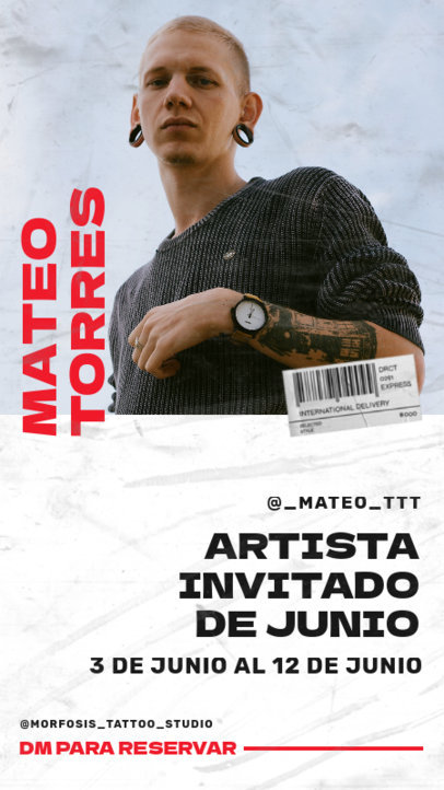 Promotional Instagram Story Template for a Tattoo Studio Event