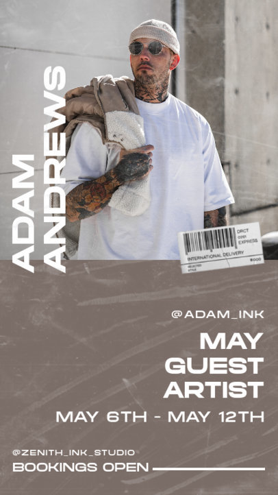 Tattoo Studio Instagram Story Generator to Promote an Artist Event