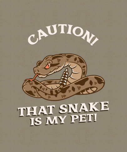 National Pet Day T-Shirt Design Maker Featuring a Snake Graphic
