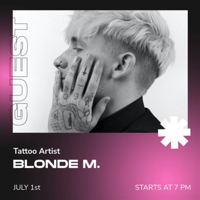 Instagram Post Template Featuring an Event With a Tattoo Artist