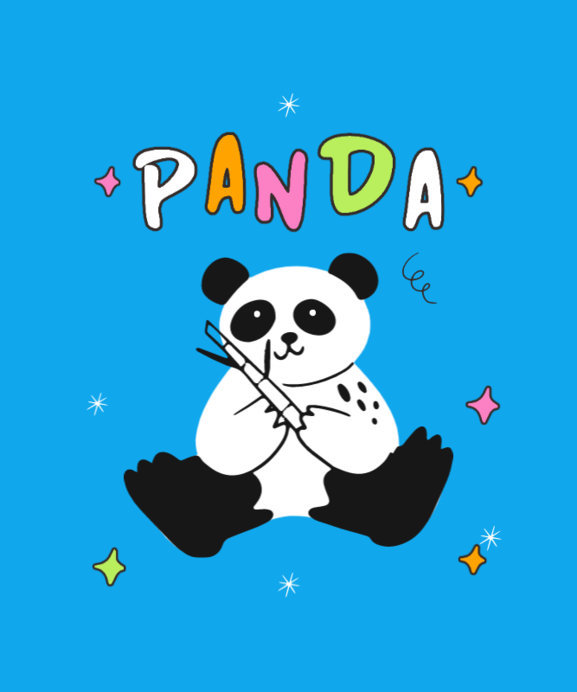 Placeit - Children T-Shirt Design Maker With a Panda Cartoon