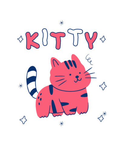 Kids T-Shirt Design Creator Featuring a Cute Kitten