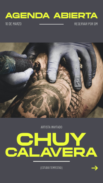 Instagram Story Creator to Promote a Tattoo Studio Artist Event