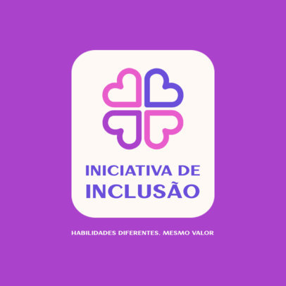 Autism Awareness Association Logo Template with Heart Icons