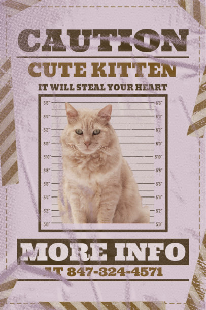 Cat Poster Template Featuring a Most Wanted Theme
