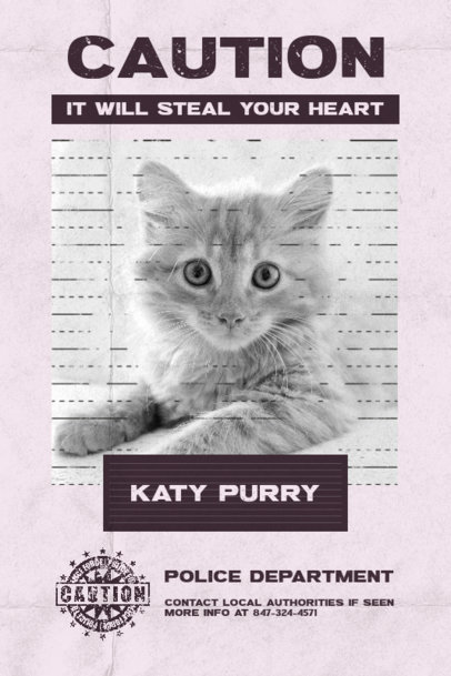Poster Maker Featuring a Most Wanted Theme and a Cute Cat