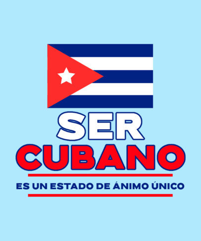 T-Shirt Design Template Featuring a Cuba Flag Graphic with a Patriotic Quote