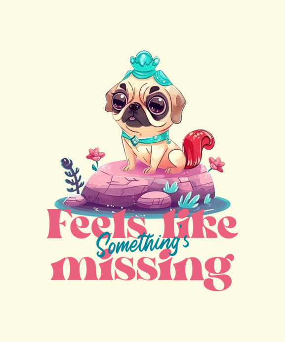 T-Shirt Design Maker Featuring an AI-Generated Pug Inspired by a Disney Princess