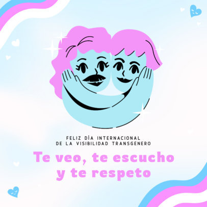 Instagram Post Generator with a Colorful Background for Transgender Visibility Day