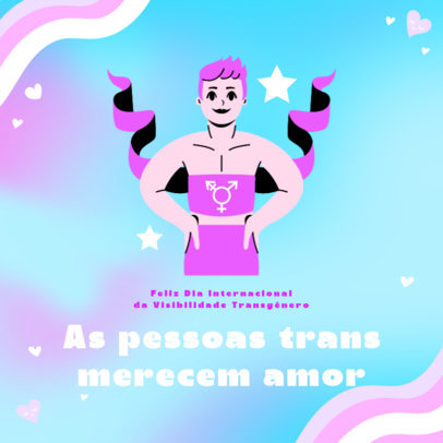 Instagram Post Maker for International Transgender Visibility Day with an Illustrated Character 
