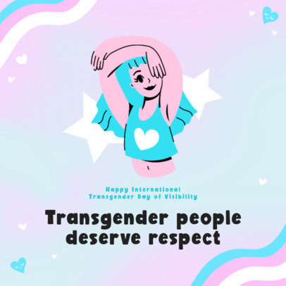Instagram Post Creator for Trans Visibility Day Featuring an Illustrated Woman