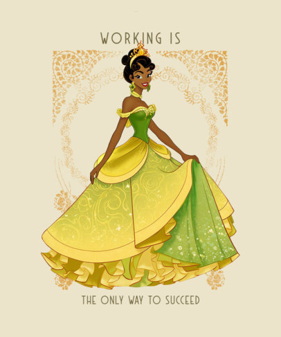 T-Shirt Design Maker Featuring an AI-Generated Princess Inspired by Disney