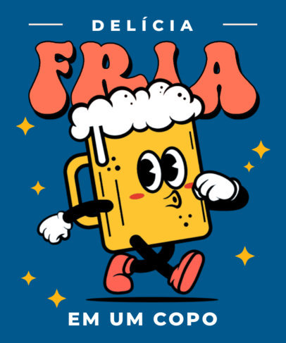 Cool T-Shirt Design Creator Featuring a Cartoonish Beer Graphic