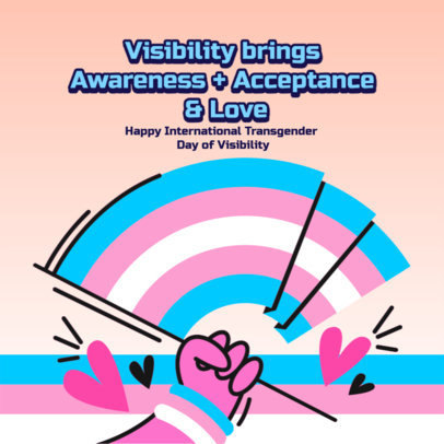 Instagram Post Generator Featuring an Illustrated Transgender Pride Flag