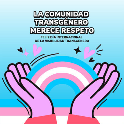 Instagram Post Maker with an Illustrated Rainbow Graphic for Transgender Pride Day
