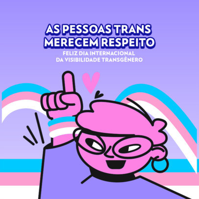 Instagram Post Creator Featuring a Quote for International Transgender Visibility Day