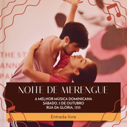 Instagram Post Maker Featuring an Ad for a Merengue Dancing Night 