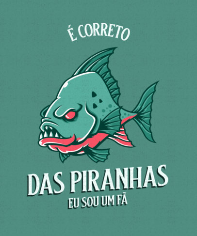 Unusual Pets T-Shirt Design Generator Featuring a Piranha Illustration