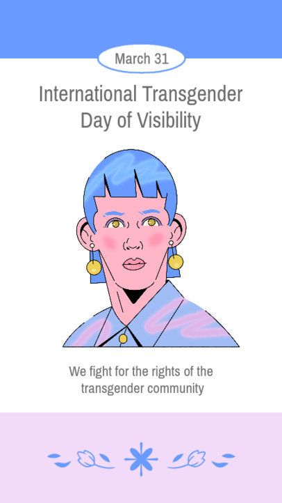 Transgender Visibility Day-Inspired Instagram Story Maker with an Illustrated Character