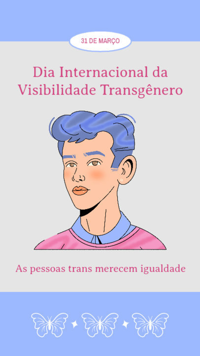 Instagram Story Generator with a Character Illustration for Transgender Visibility Day