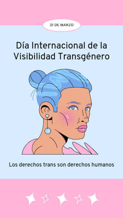 Illustrated Instagram Story Template with a Quote on Transgender Rights for Visibility Day